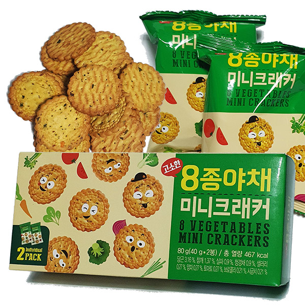 8종 야채 미니크래커 80g (40g X 2개입) 수입 과자 - 상품 이미지