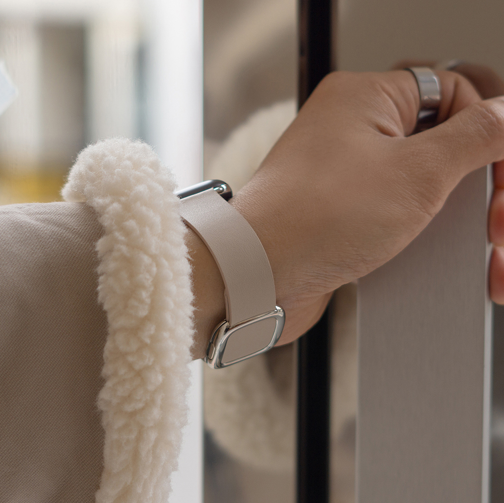 애플워치 프리미엄 천연 가죽 레더 모던버클 밴드 스트랩 시계 줄 10 울트라 호환 - 상세 이미지 3