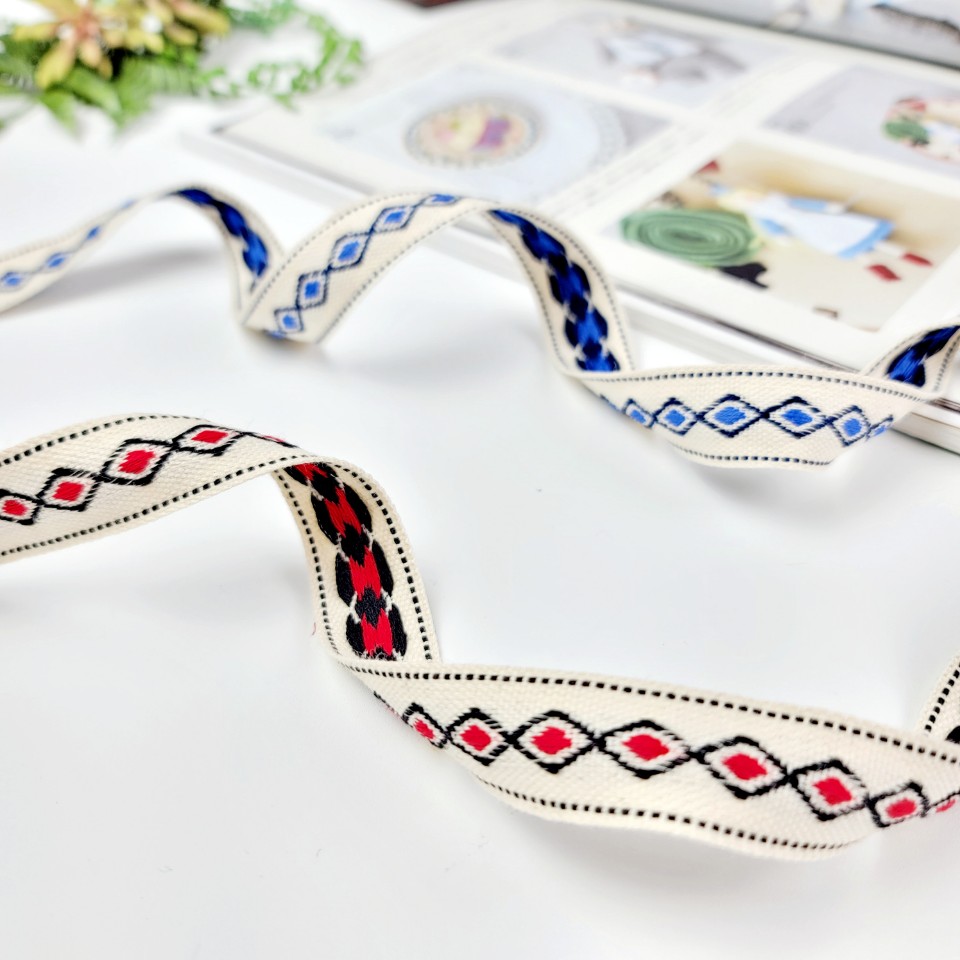 NEW) 2cm 내추럴 다이아 쟈가드 자수테이프 - 상품 이미지