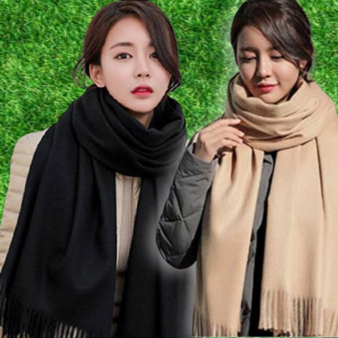모던 심플 버진울 코스르 예쁜 캐시미어 머플러 커플 목도리 1+1 세트 여성 - 상품 이미지