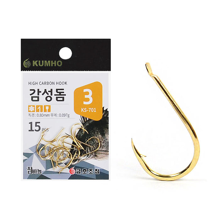 금호조침 감성돔 KS-701 금침 바다 낚시 바늘 골드 2호 3호 4호 - 메인 이미지