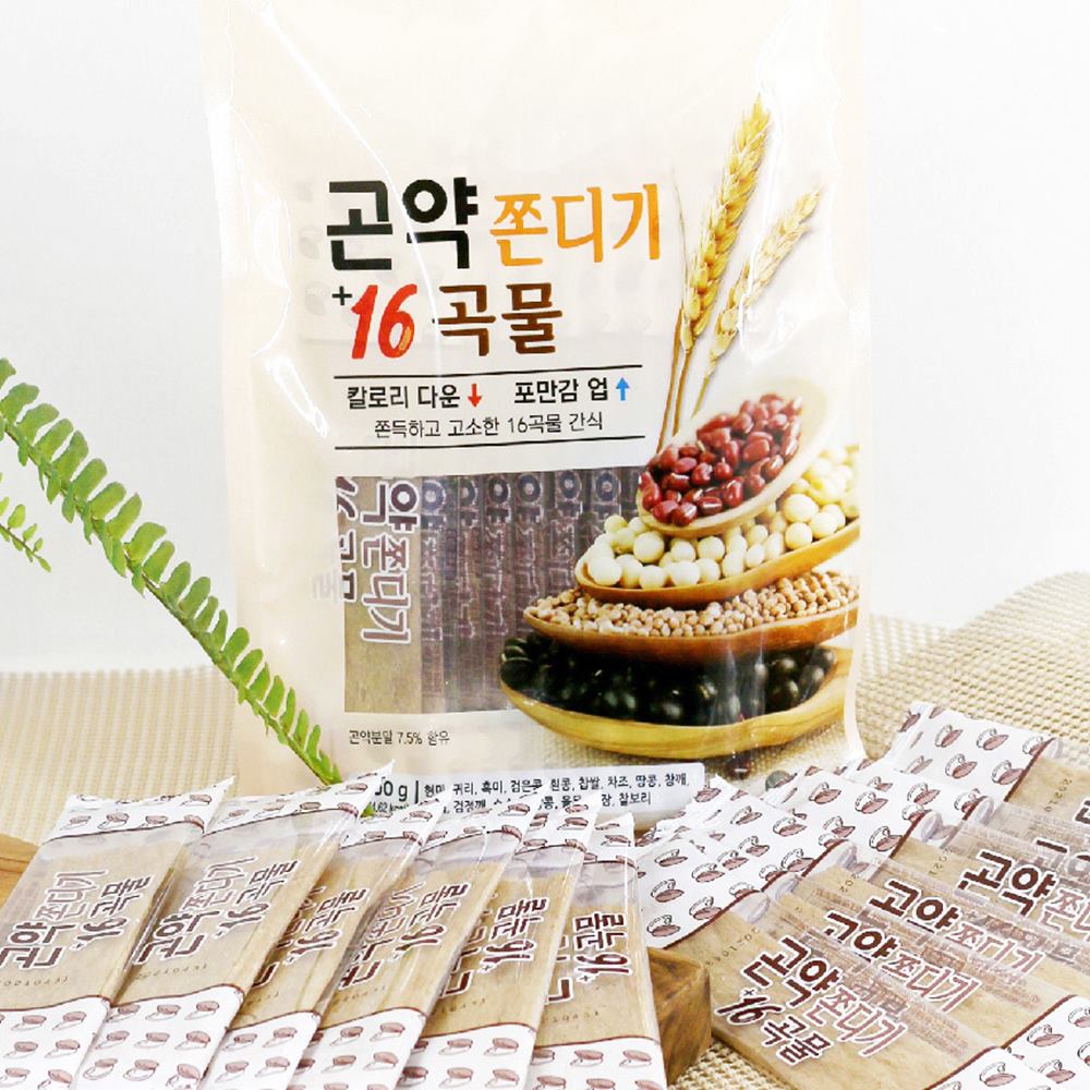 곤약쫀드기 다이어트야식 16곡물 곤약 쫀득이 5봉 곤쫀 저칼로리 음식 살안찌는 - 상세 이미지 4