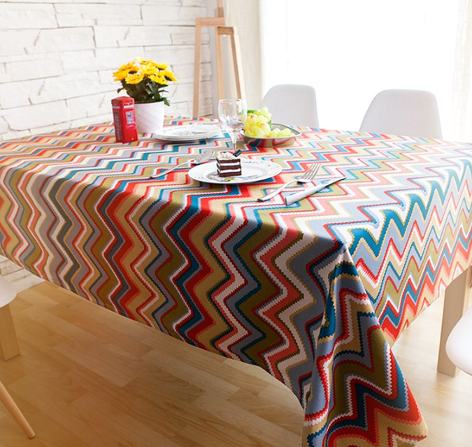 예쁜 북유럽 식탁보 거실 야외 테이블보 감성 캠핑 사각테이블보