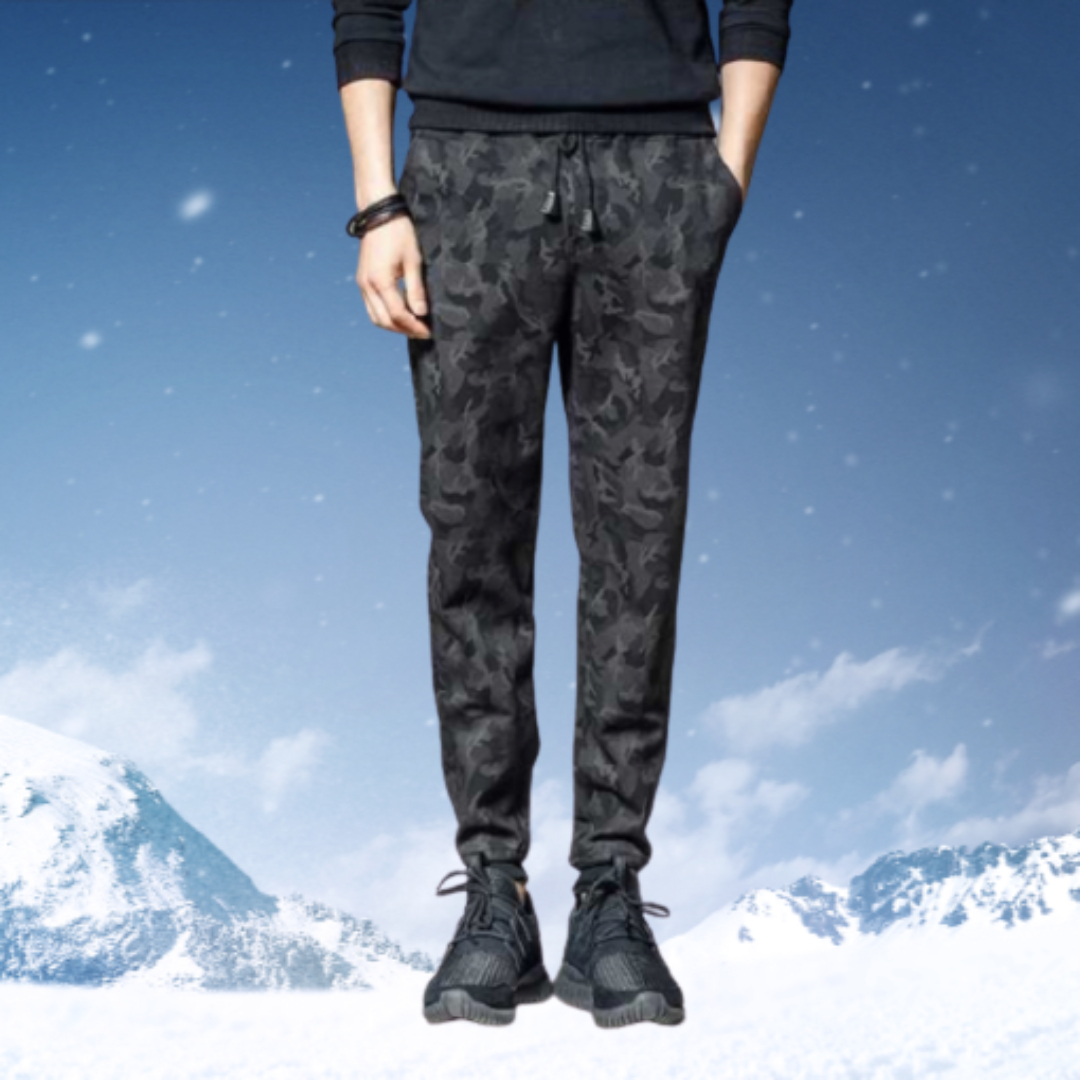 남자 조거 기모 트레이닝 팬츠 남성 카모플라쥬 전술 진그레이 겨울 카고 바지 프리사이즈 - 상품 이미지