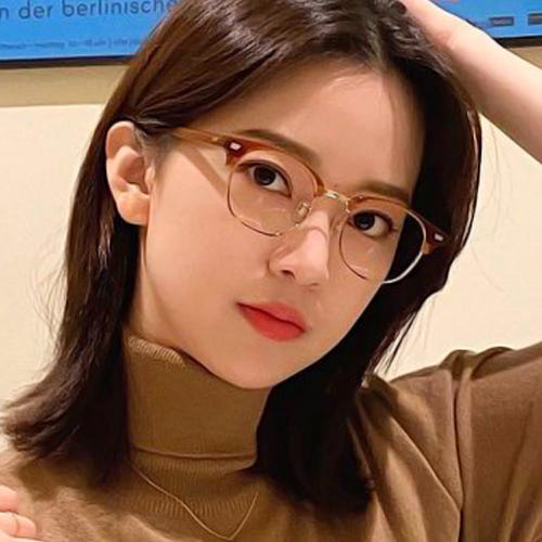 Lash]래쉬 안경 엘타입 L Type21 C4 브라운 하금테 데일리 여자 안경테 | Krbuys 韓國代購