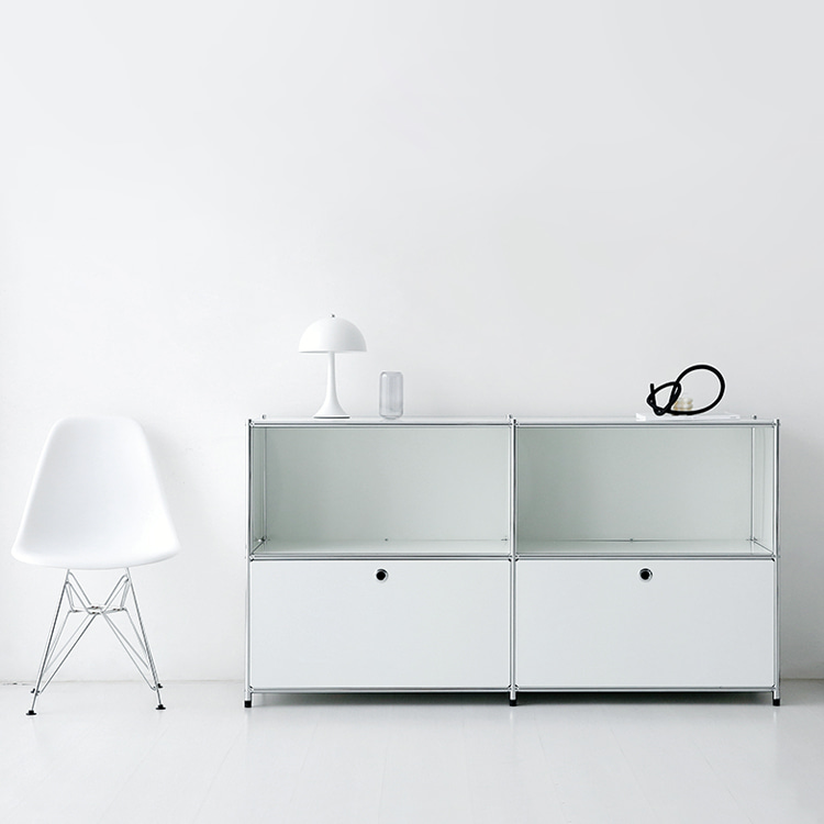 심플리 2x2 수납장 2문 BC017 1520mmx400mmx820mm, 2단, 화이트 6746.6933 - 상세 이미지 5