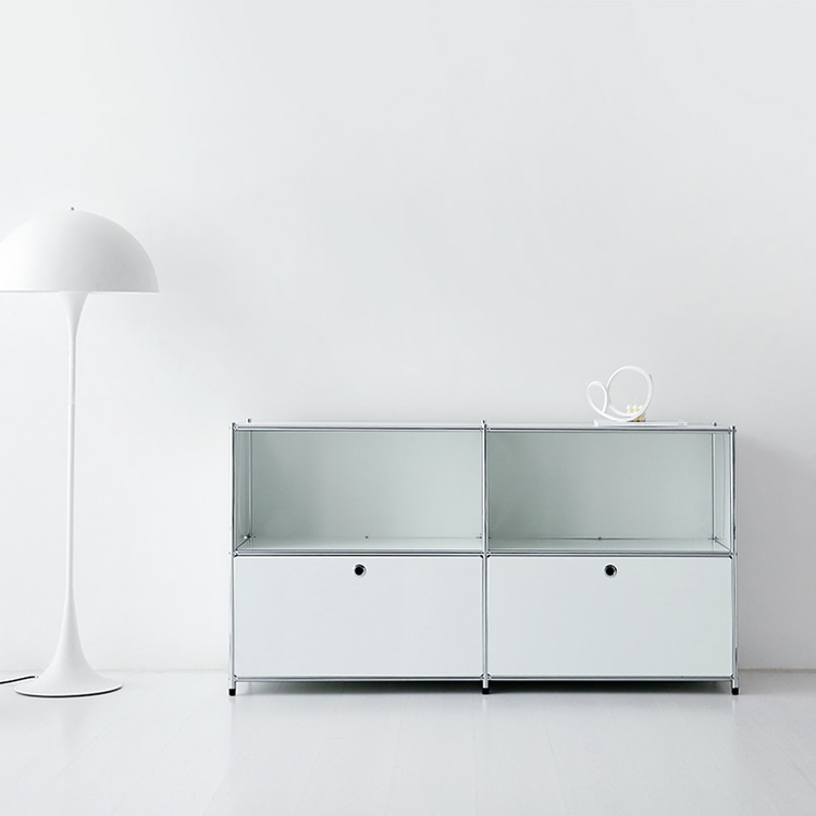심플리 2x2 수납장 2문 BC017 1520mmx400mmx820mm, 2단, 퓨어화이트 8441.5247 - 상세 이미지 5