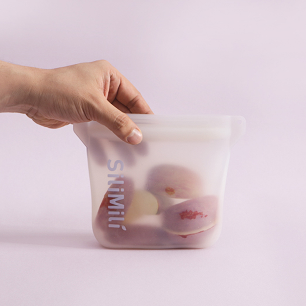 [실리밀리] 오리지널 스탠딩 실리콘지퍼백 500ml X 4p + 1000ml X 4p 8종 (열탕,냉동,전자레인지) 이미지 6