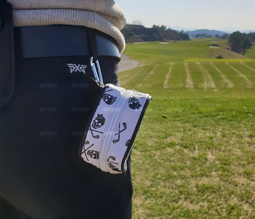 [바로스포츠] 스컬 골프 볼주머니 2구 골프공파우치 공주머니 케이스 골프악세사리