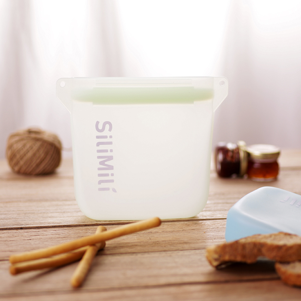 [실리밀리] 오리지널 스탠딩 실리콘지퍼백 500ml (열탕,냉동,전자레인지)