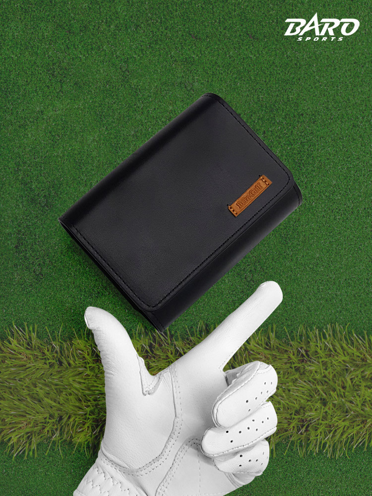 [바로스포츠] 골프 거리측정기 케이스 벨트호환 가죽 화이트 블랙
