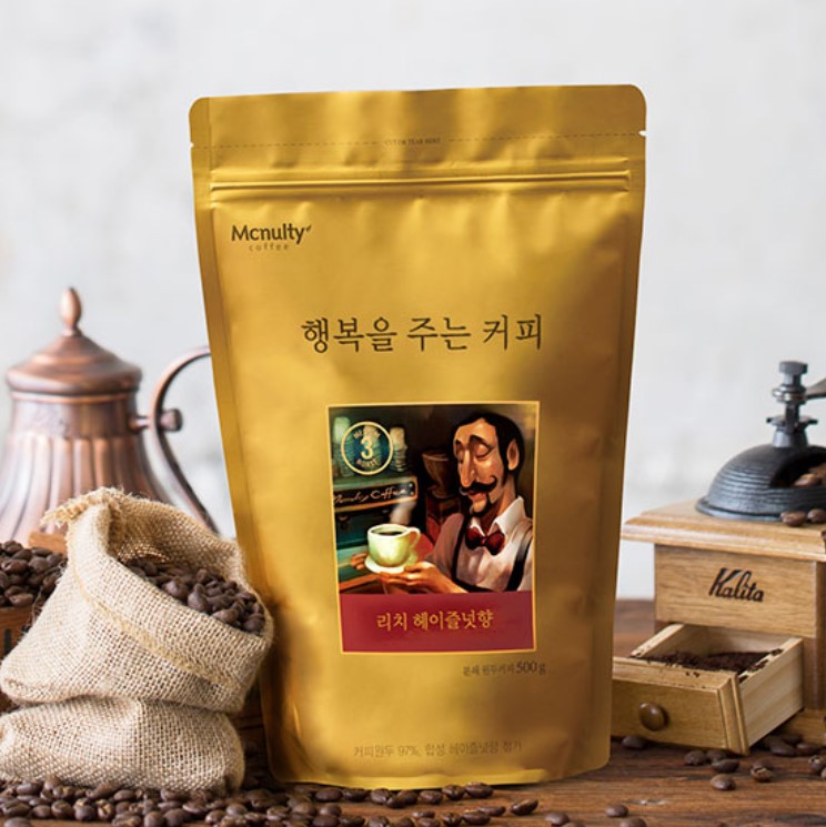 행복을주는커피 헤이즐넛 아라비카 분쇄 원두 커피 리치 500g - 상세 이미지 2