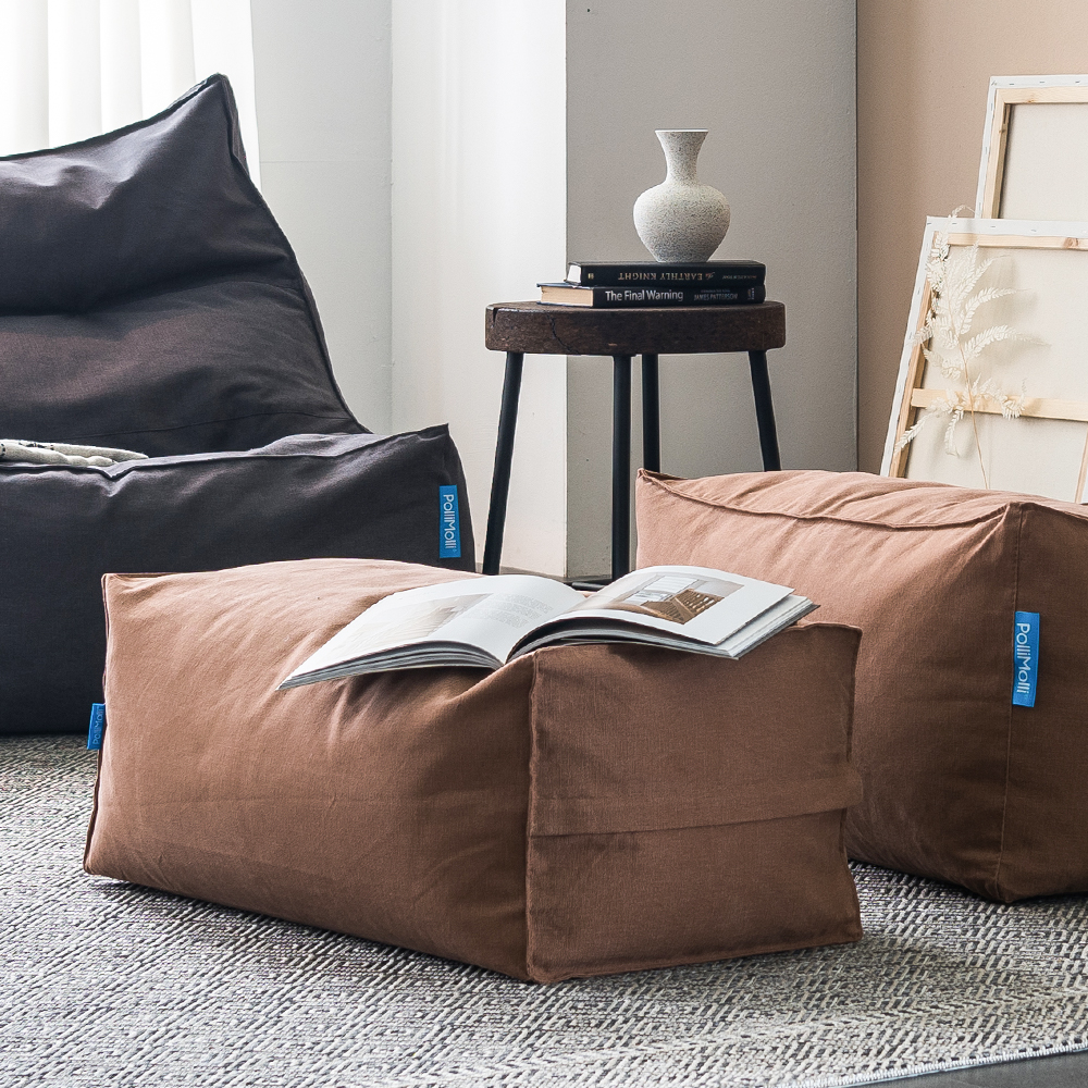 폴리몰리 빈백 사각 풋스툴 C 코튼