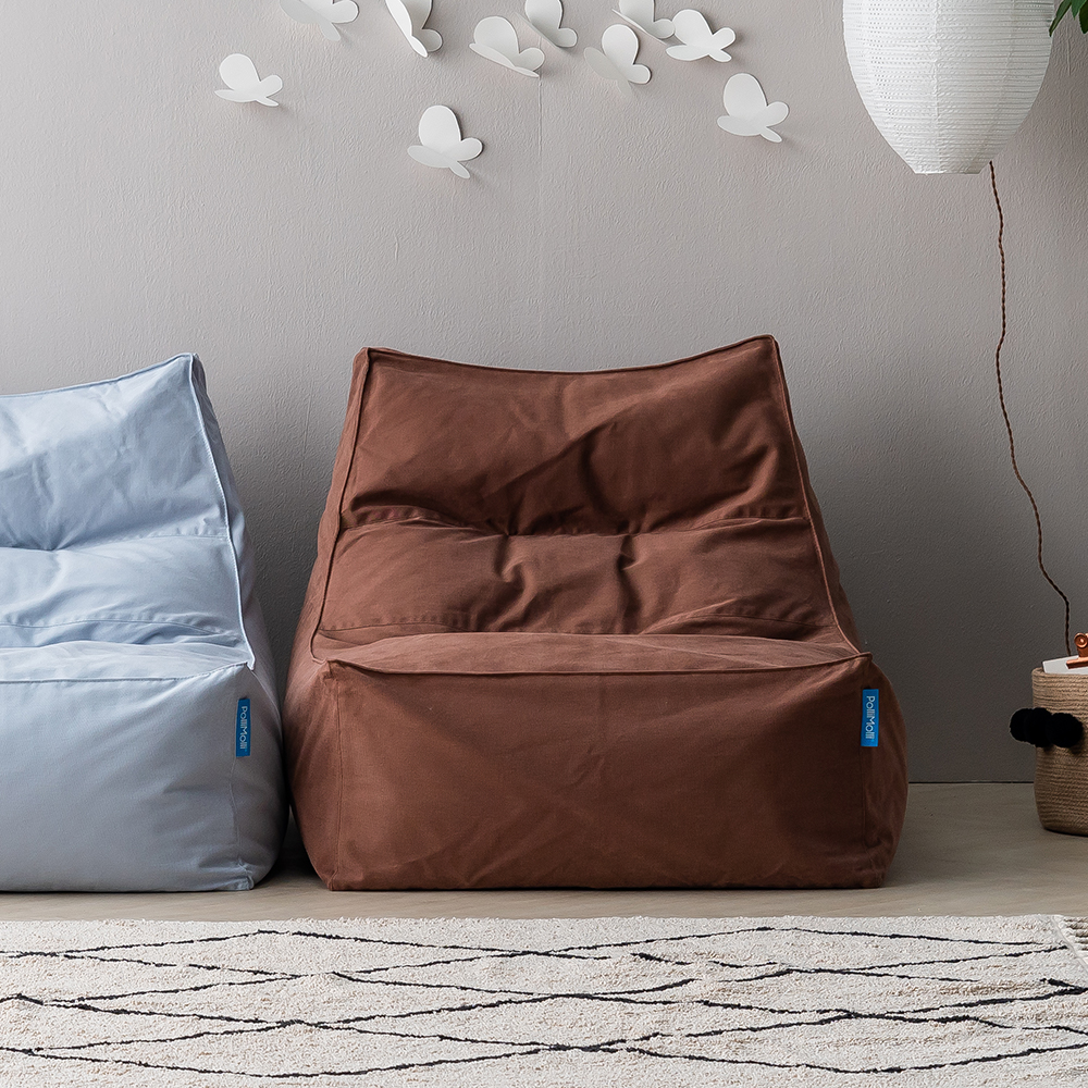 폴리몰리 607C 1인용 대형 코튼 빈백 소파 순면, 풋스툴 세트 (메시속커버,선택안함)