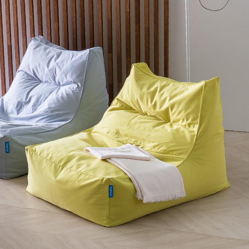 폴리몰리 빈백소파 1인용 대형 607C 코튼 좌식 쇼파, 라임 (메시속커버, 선택안함)