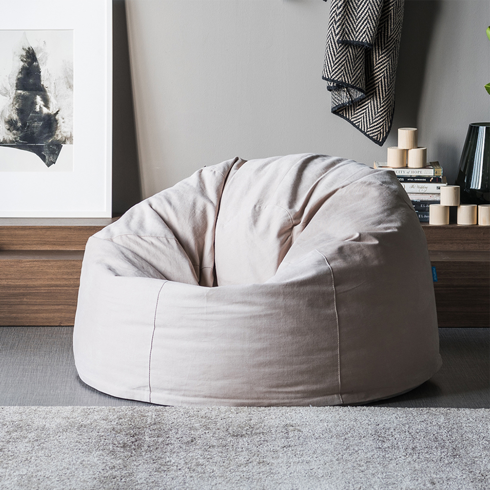 폴리몰리 904C 코튼 1인용 빈백 소파 순면 수유 의자, 라임 (메시속커버)