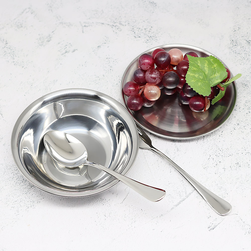 스텐 접시5P, 스텐볼, 국산, 스텐, 캠핑 그릇 - 상세 이미지 2