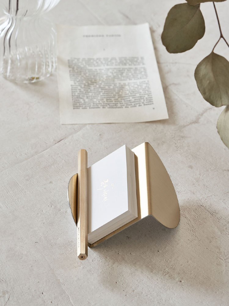 라운드 메탈 골드 명함꽂이 거치대 홀더(이니셜각인) 이미지 2