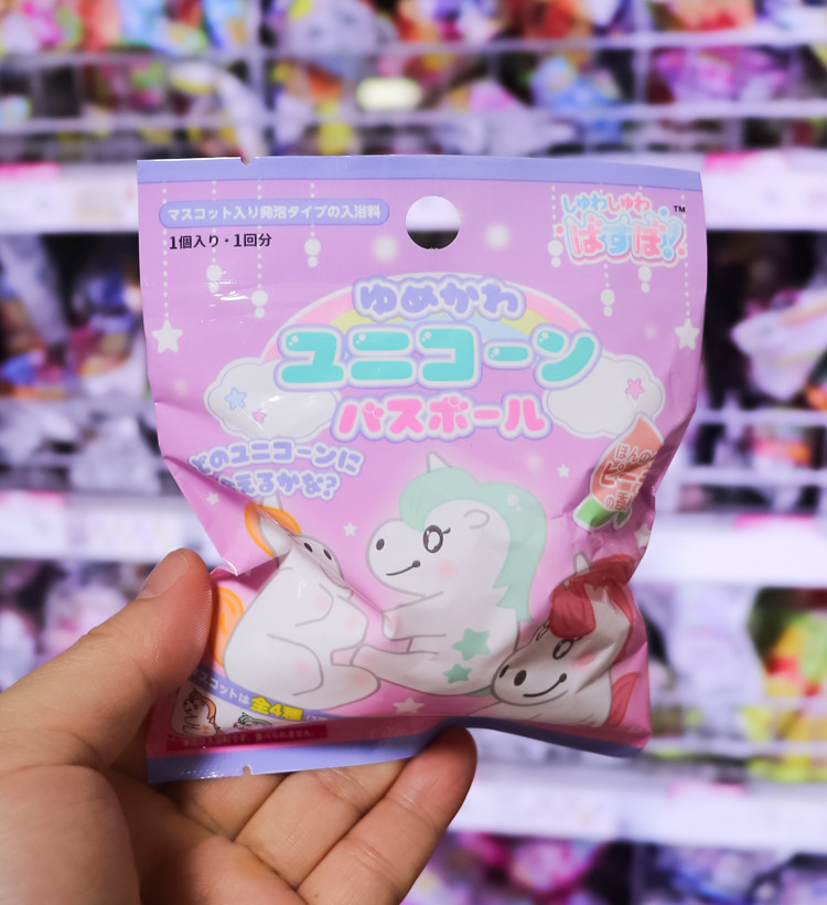 유니콘 캐릭터 바스볼 마스코트 입욕제 1개입 피치향 55g - 욕실/입욕용품 - 하카타몰