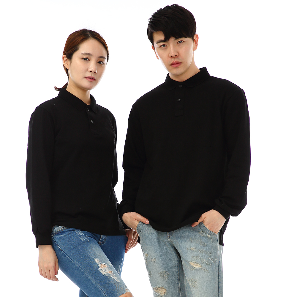 20수pk검정 긴팔티셔츠(추동용) 업소 식당카페 로고제작 단체 프랜차이즈 홀서빙복 - 상세 이미지 5
