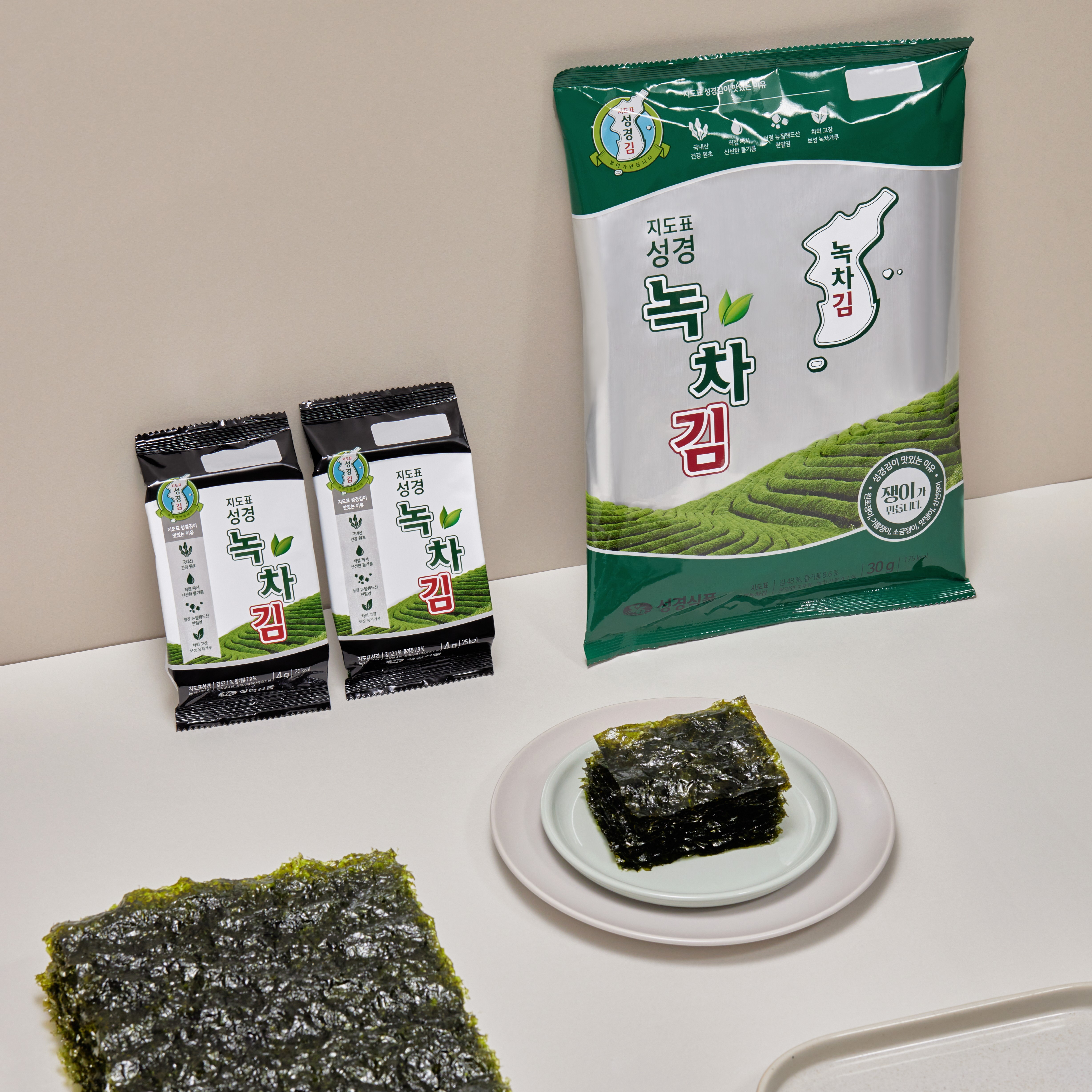 [성경김본사] 지도표 잘라먹는 녹차 전장김 30g, 10개 - 상세 이미지 2