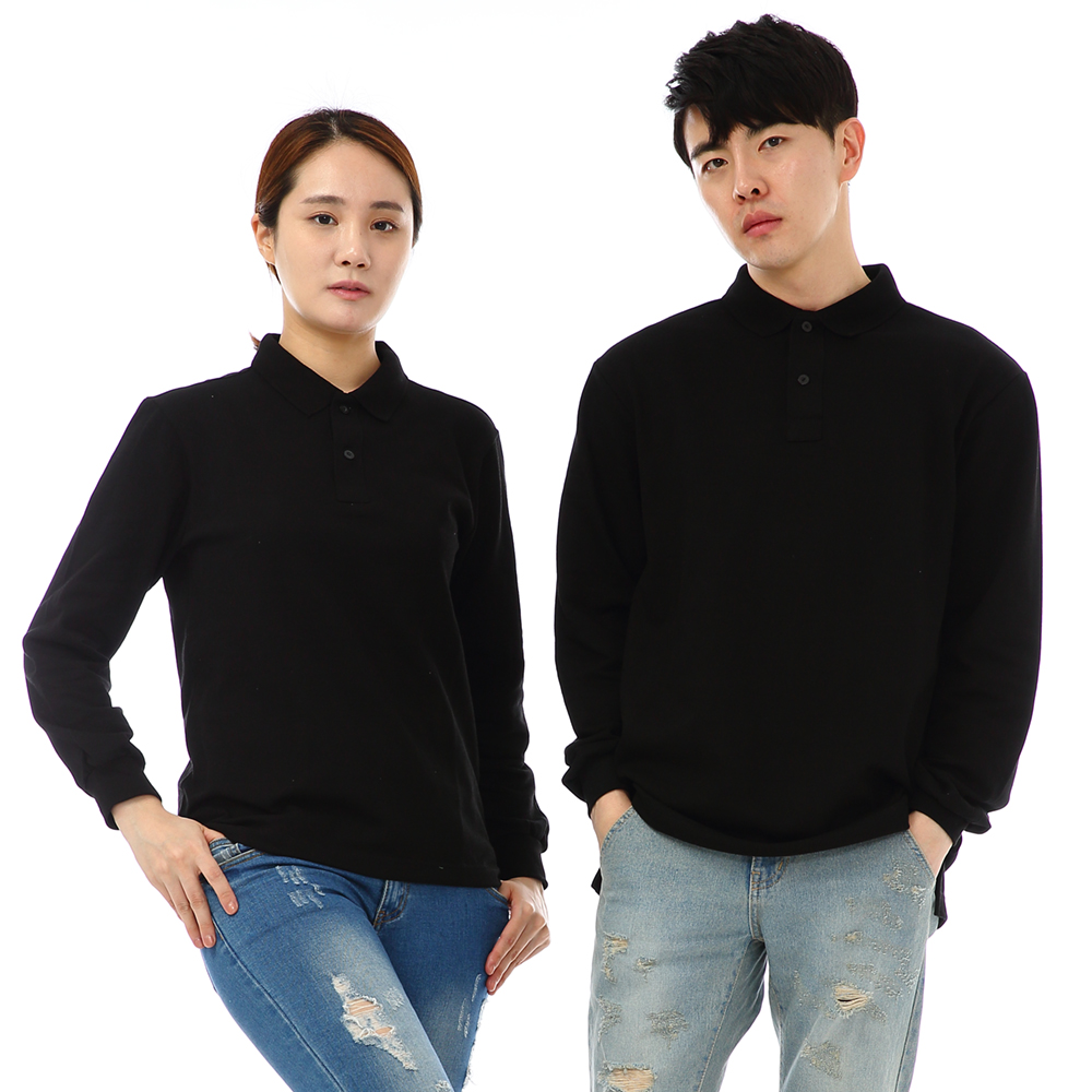 20수pk검정 긴팔티셔츠(추동용) 업소 식당카페 로고제작 단체 프랜차이즈 홀서빙복 - 상세 이미지 2