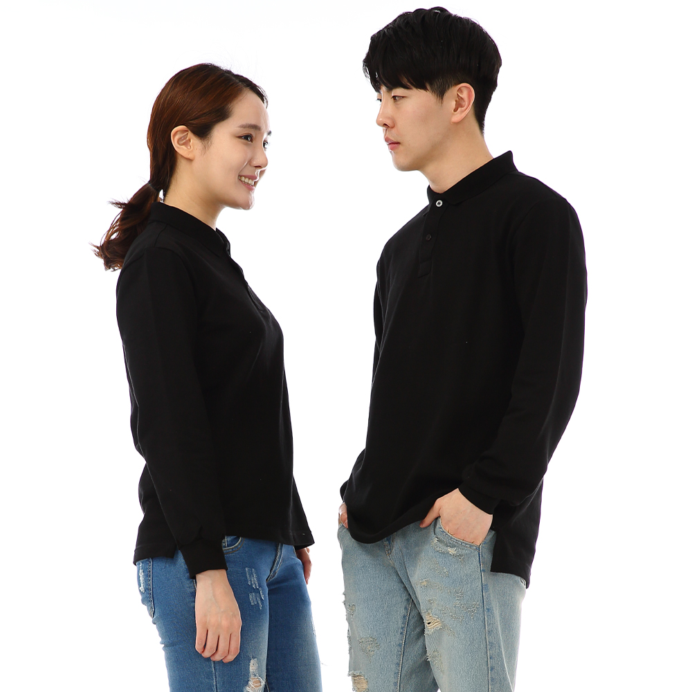 20수pk검정 긴팔티셔츠(추동용) 업소 식당카페 로고제작 단체 프랜차이즈 홀서빙복 - 상세 이미지 3