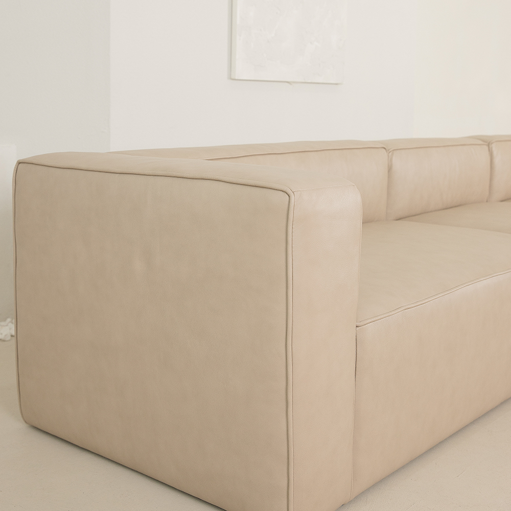 [가죽소파] Y3-19 이태리 내추럴 통가죽 천연면피 소가죽소파(전체가죽) 3인 모듈쇼파