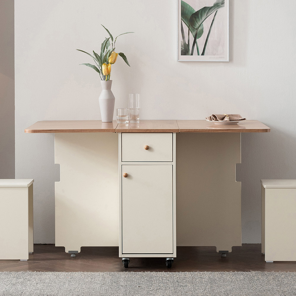 로베 이동식 확장형 접이식 식탁 테이블