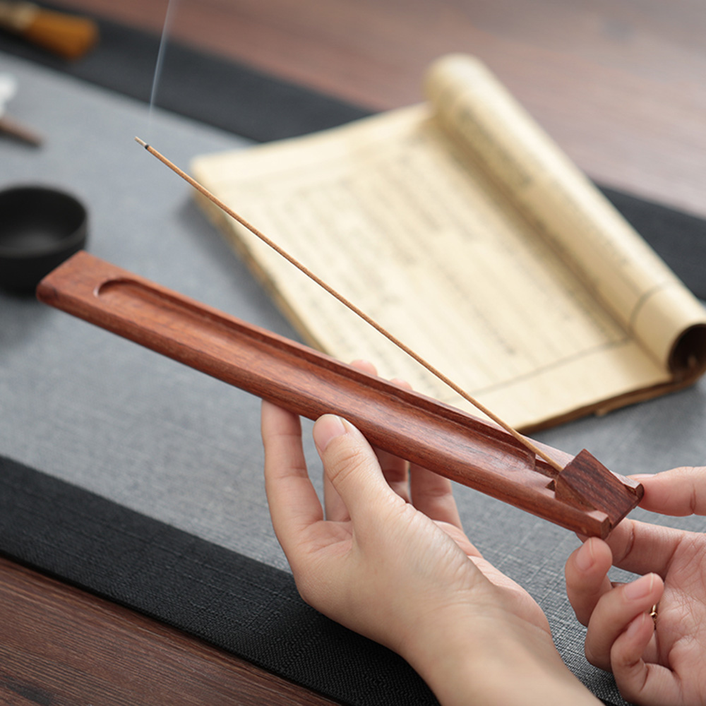 인센스 스틱 홀더 빈티지 모과나무 원목 홀딩 향꽂이 향받침대 Incense holder - 메인 이미지