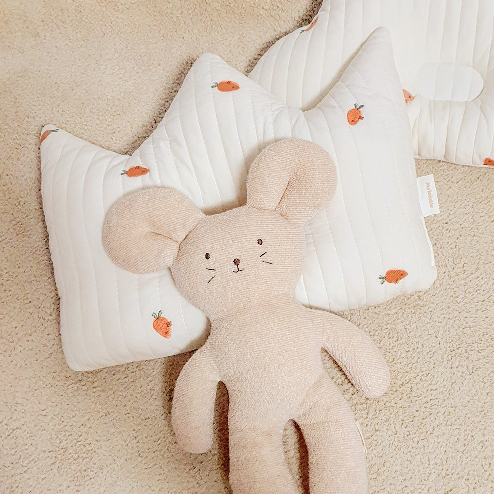 마롤로뜨 100수 누빔 자수 유아 아기 베개 왕관 짱구베개 신생아