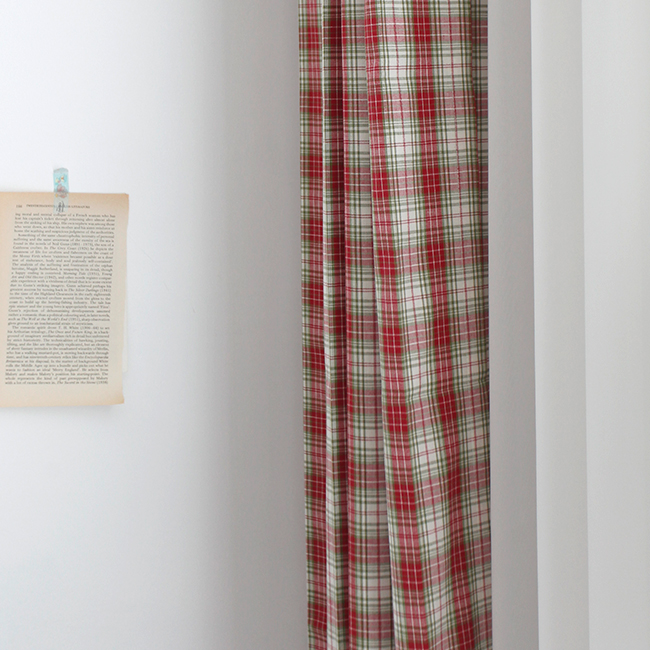 컨츄리 레드 체크 빈티지 크리스마스 아이방 거실 커튼