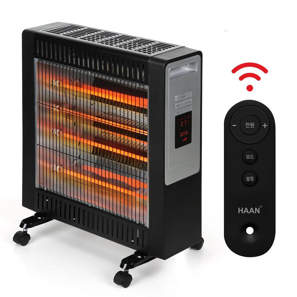 한경희 리모컨 4단 석영관히터 전기히터 전기난로 가정용 사무실
