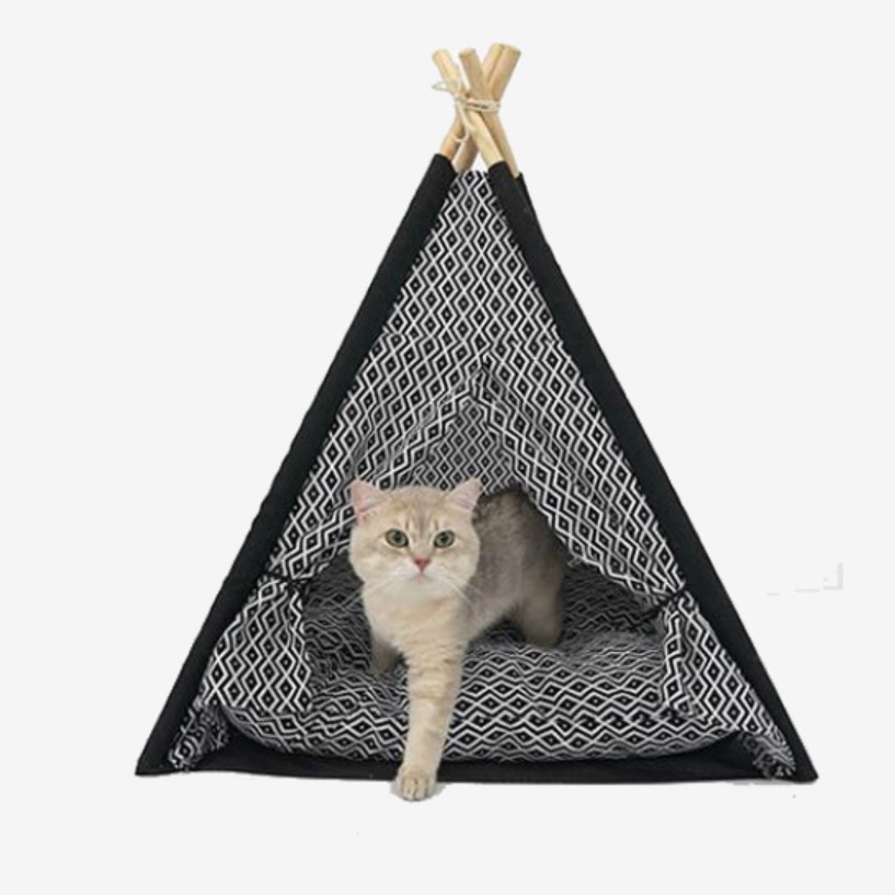 강아지 고양이 숨숨집 인디언 텐트 실외 개 집 야외 겨울 새끼 소형 포메라니안 비숑 푸들