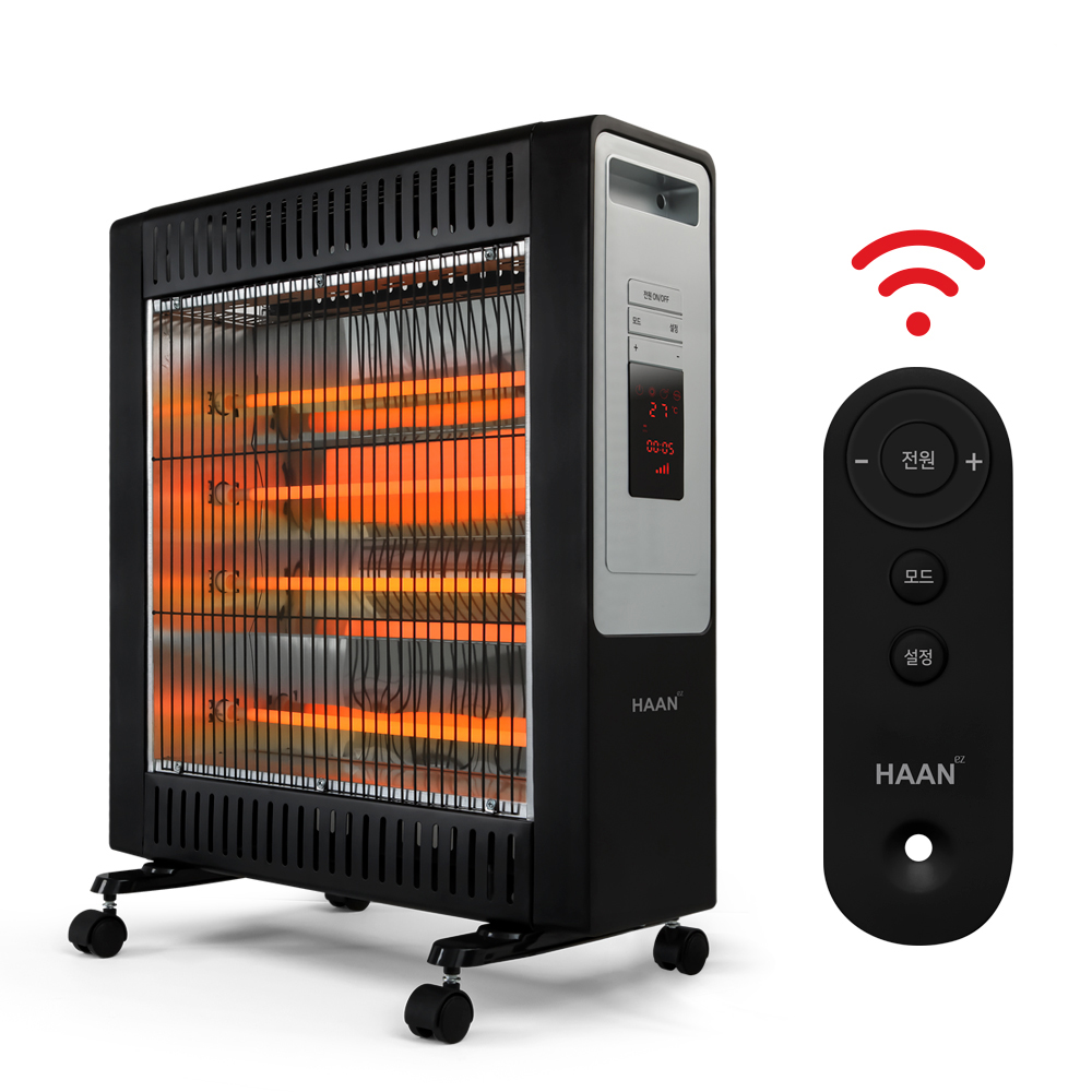 한경희 리모컨 4단 석영관히터 전기히터 전기난로 가정용 사무실