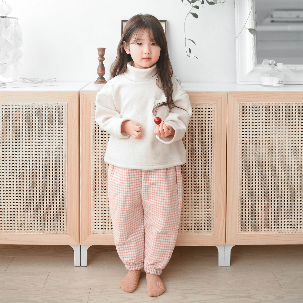 코코 반폴라 티셔츠 포켓 기본 겨울 속기모 밍크 아동 루즈핏 오트밀 핑크 그레이 네이비 이미지 6