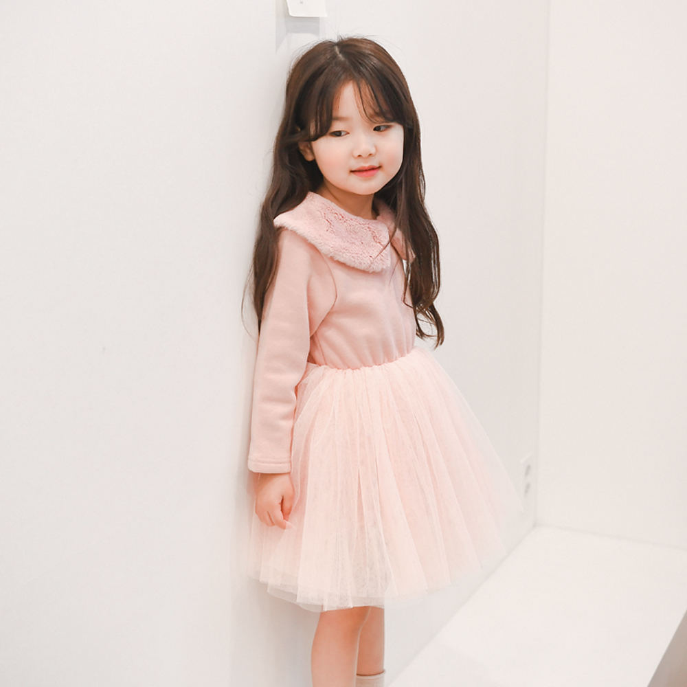 밤 튜튜 샤 원피스 밍크 속 기모 여아 유아 아동 핑크 블랙 겨울 공주 발레 - 상세 이미지 4