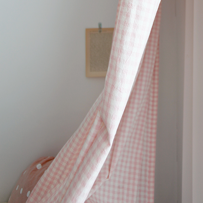 바이아미 멜란 아이방 체크 커튼-러블리핑크 핀커튼 맞춤제작 여아 남아 커텐