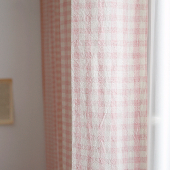 바이아미 멜란 아이방 체크 커튼-러블리핑크 핀커튼 맞춤제작 여아 남아 커텐