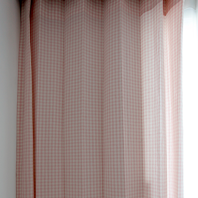 바이아미 멜란 아이방 체크 커튼-러블리핑크 핀커튼 맞춤제작 여아 남아 커텐