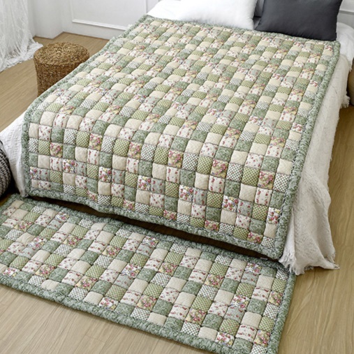 슬림 발열 토퍼 매트리스 저자극 순면 체리빌 러그 바닥 쿠션 카페트 60X230