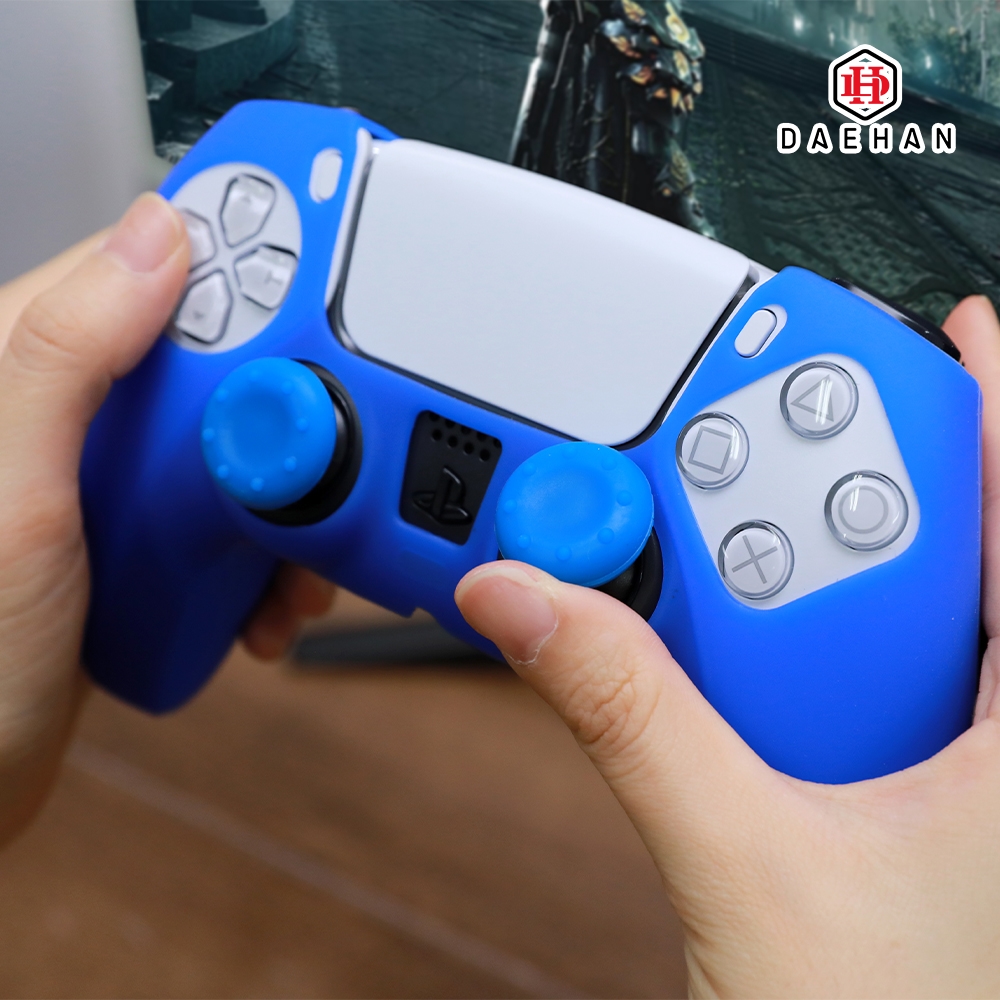 ps 5 플스 플레이스테이션 듀얼센스 컨트롤러 실리콘 케이스 블루 (케이스+스틱커버) PS-003 - 상세 이미지 5