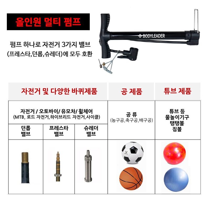 자전거 펌프 바람 넣기 공 축구공 튜브 공기주입기 타이어 바퀴 바람넣는기계 이미지 8