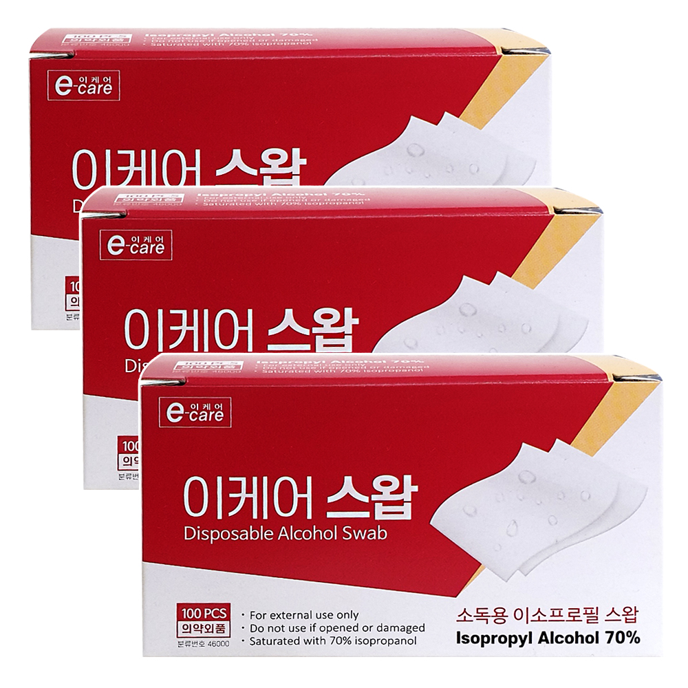 이케어 스왑 X3통 소독/알콜스왑/알콜솜/거즈/소독솜/이소프로필 - 상품 이미지