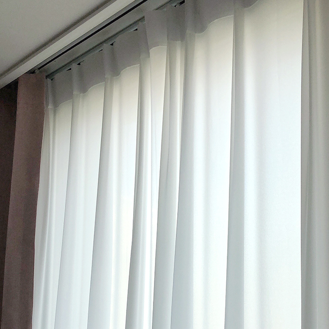 바이아미 밀크 쉬폰 덜비치는 나비주름 아이방 거실 속커튼 맞춤 제작