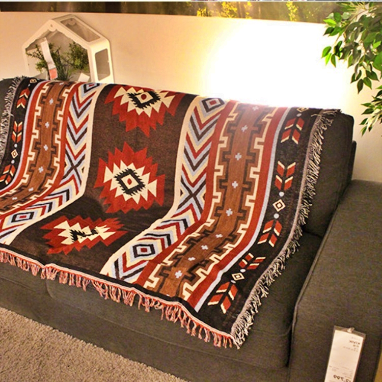 인디언 담요 블랭킷 레드 캠핑 토퍼 겨울캠핑 준비물 텐트 이너 매트 4인 쇼파 커버 - 상품 이미지
