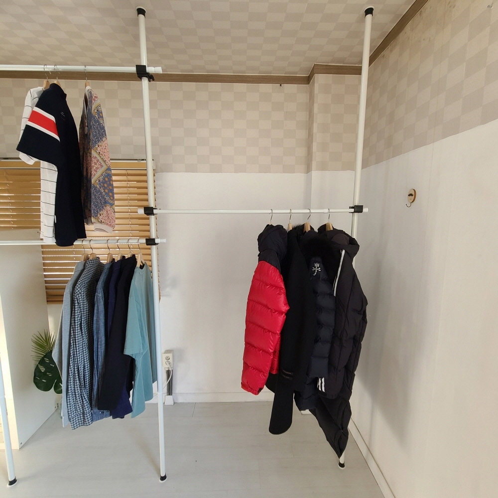 힘센압축봉 310-360cm 화이트 커튼봉 무타공 32MM 두꺼움