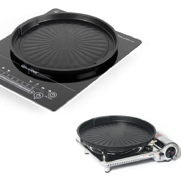 국산 퀸센스 가스레인지 인덕션용 후라이팬 삼겹살 구이팬 28cm 그릴팬 코팅 프라이팬