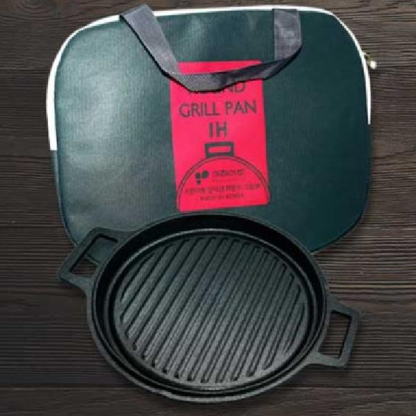 키친아트 인덕션 그릴팬 라운드 국산 삼겹살 고기구이 캠핑 야외 프라이팬 후라이팬