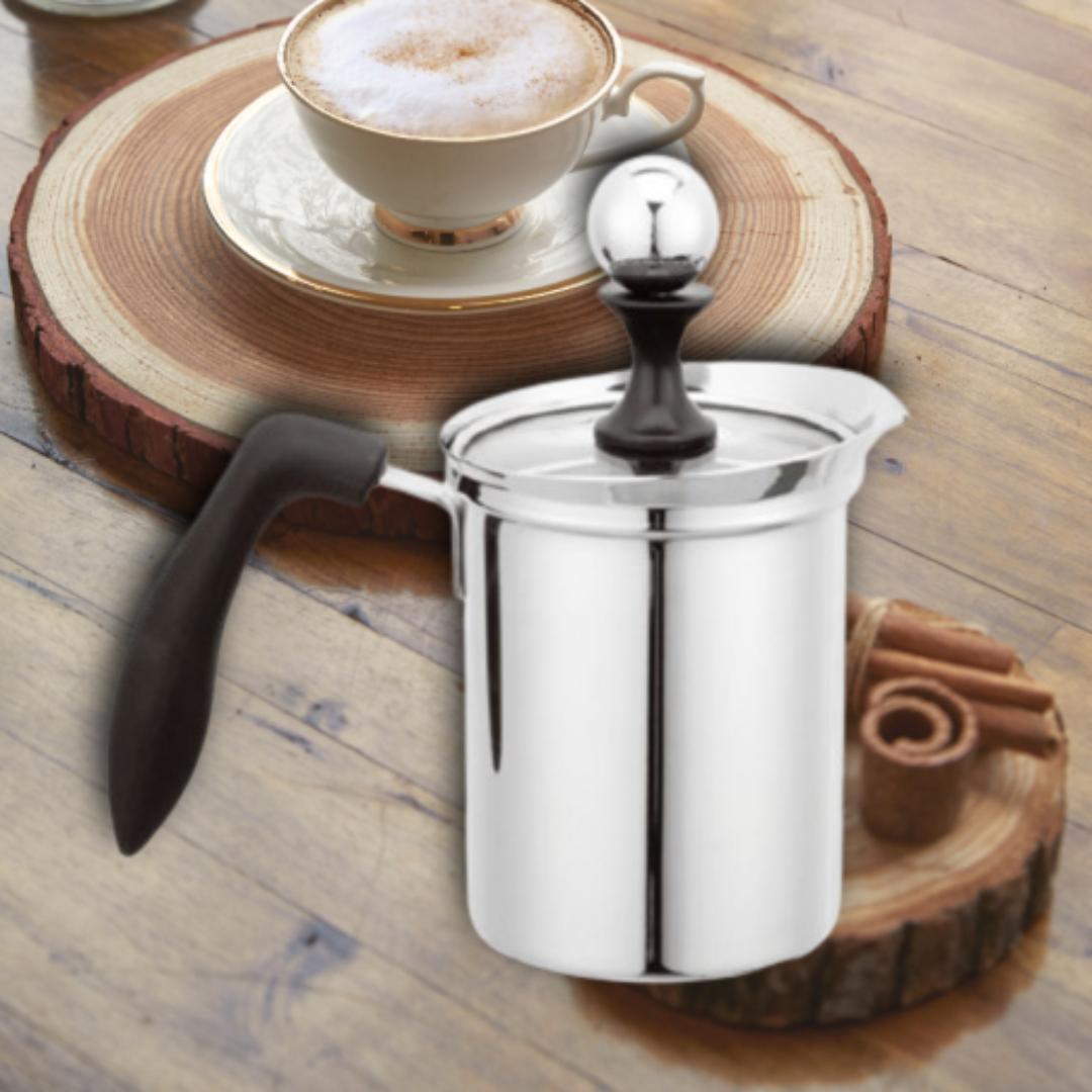 라떼 아트 만들기 우유 만들기 800ml 수동 밀크 포머 데우는 기계 커피 거품기 카페